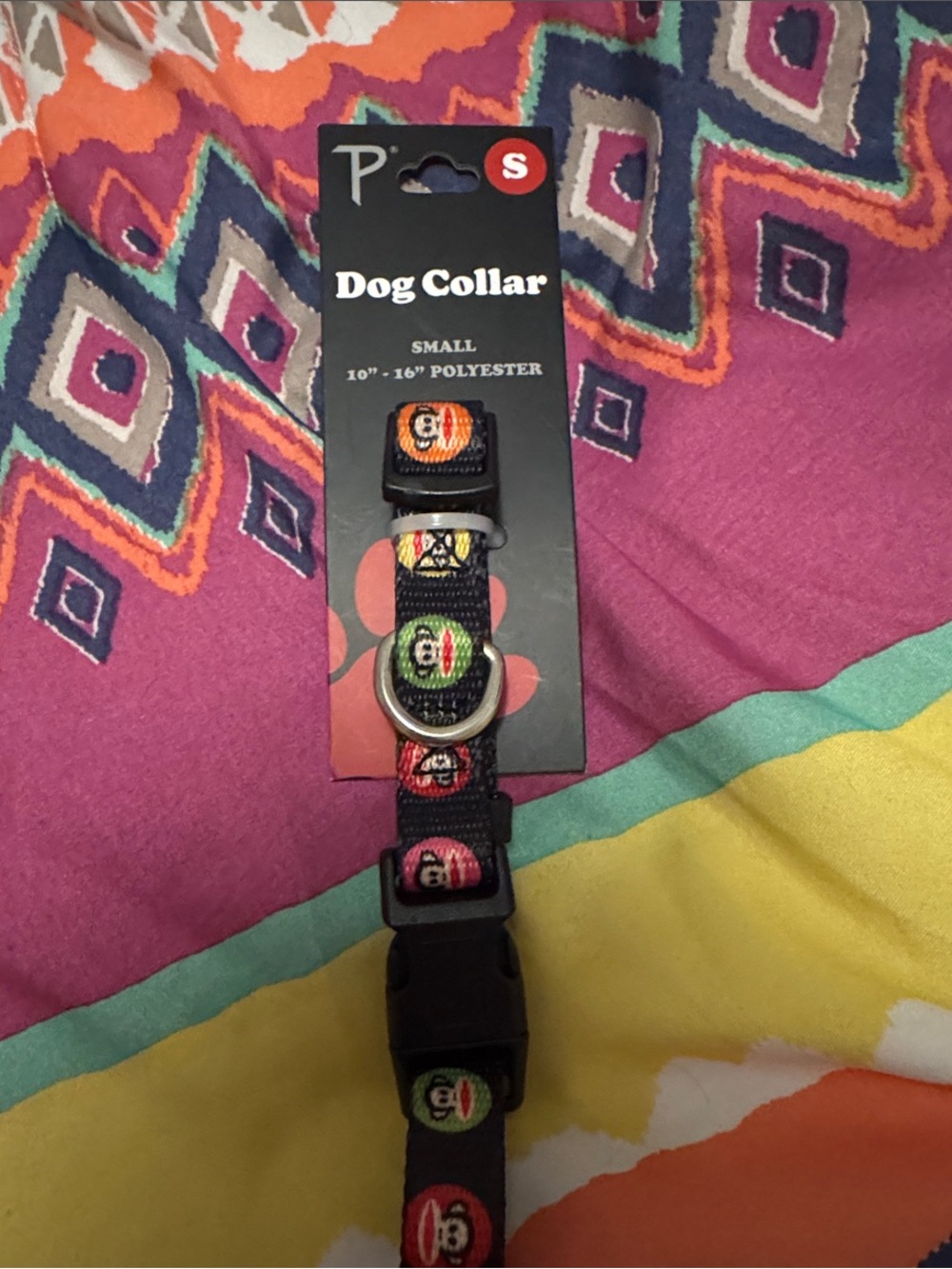 Dog Collar Small Polyester Black with Multi-Color Accent ‼️🚨MORE TO COME!!!